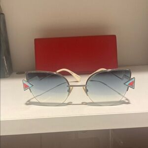Fendi Blue and Red Sunglasses with Gradient Lenses